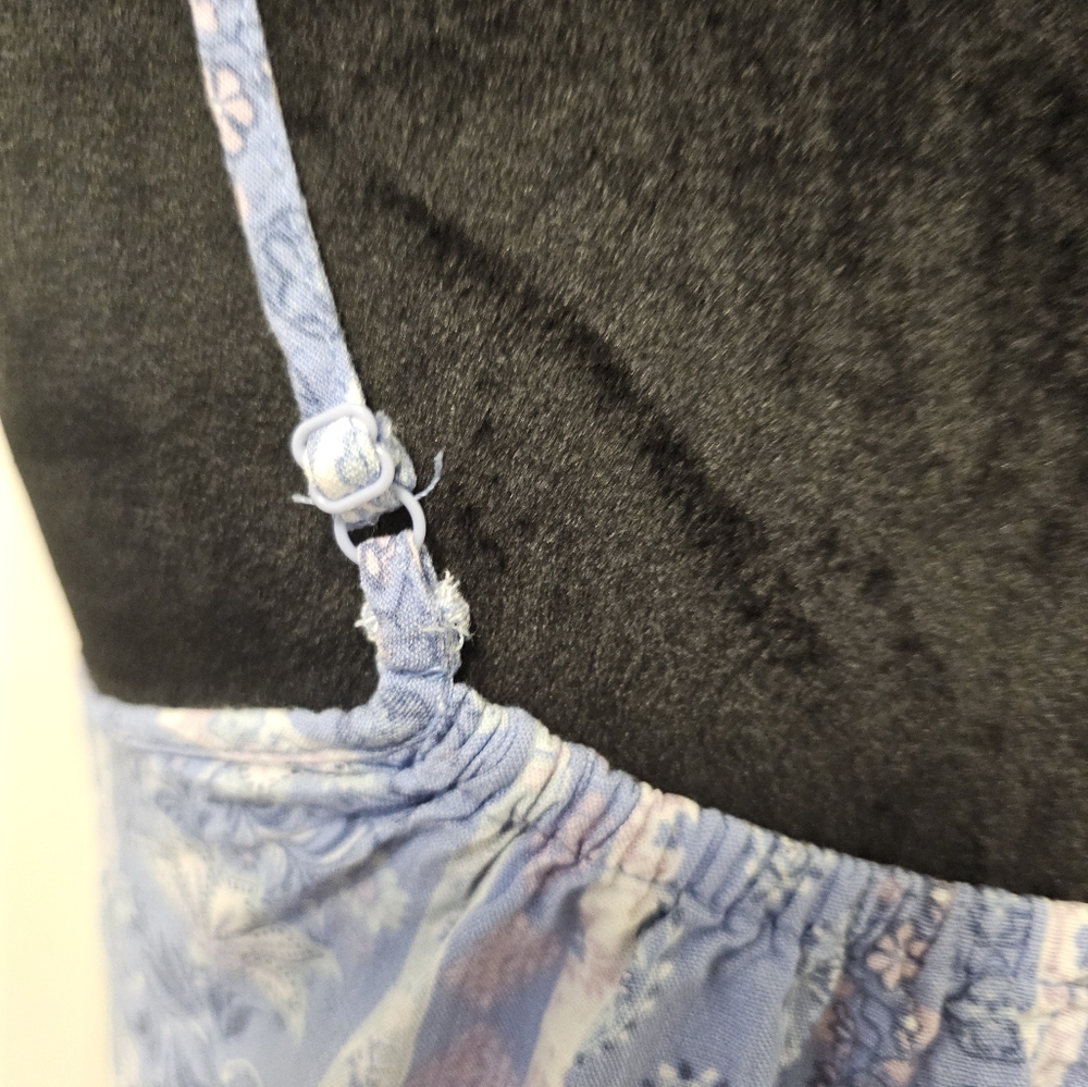 Wild Skye Womens Babydoll  Floral Boho Mini Dress Top Blue Pink SZ XS - Picture 4 of 12